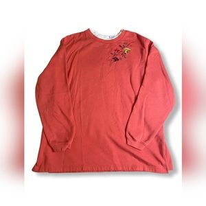 Blair Orange With Embroidered Flowers Sweater, Size XL